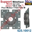Support Métallique TT Go Tête M 100x100 4 Trous Fraisés Diamètre 5,2 dans les 4 Angles entre-axes 85mm