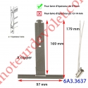 Attache Tablier à Cliper sur Tube avec fentes de 10x2,5 mm Ergot 16 mm Laqué Gris pour Lames de 8-9 mm Long 170 mm