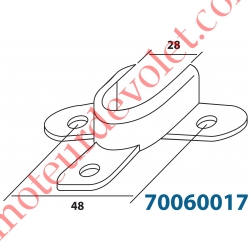 Support Roulement ø 28 mm à 3 Oreilles en Acier Galva 3 Trous diamètre 5 mm Entre-axes 48 mm