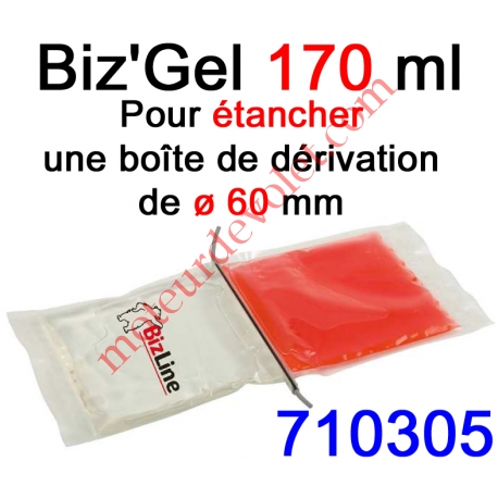 Biz Gel d'Etanchéité Electrique Constitué de 2 Pochettes de 70ml à Mélangerpour remplir une boîte de dérivation ø 60 mm
