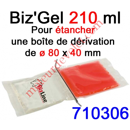 Biz Gel d'Etanchéité Electrique Constitué de 2 Pochettes de 105 ml à Mélanger pour remplir une boîte de dérivation ø 80 x 40 mm