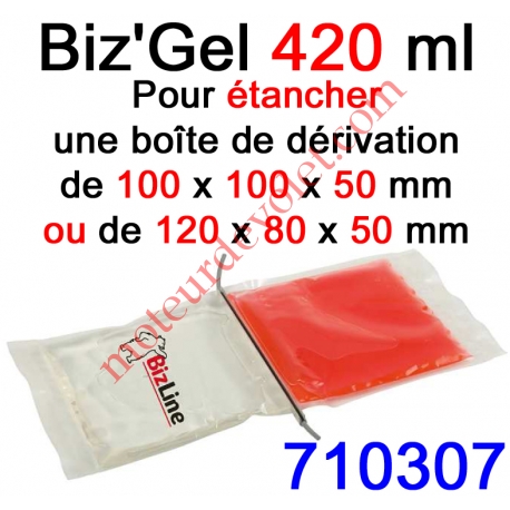 Biz Gel d'Etanchéité Electrique Constitué de 2 Pochettes de 210 ml à Mélanger pour remplir une boîte de dérivation 100x100X50 o