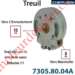 Treuil Vis Sans Fin Manoeuvre Carré 8 Sortie Carré 10 Femelle Avec FdC Réduction 7/1 Autre Réf 73058004A