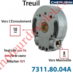 Treuil Vis Sans Fin Manoeuvre Carré 8 Sortie Carré 10 Femelle Avec FdC Réduction 10/1 Autre Réf 73118004A