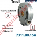 Treuil Vis Sans Fin Manoeuvre Carré 8 Sortie Hexa 16 Femelle Avec FdC Réduction 10/1 Autre Réf 73118015A