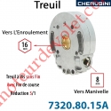 Treuil Vis Sans Fin Manoeuvre Carré 8 Sortie Hexa 16 Femelle Avec FdC Réduction 5/1