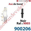 Axe de Gond en Polyamide Avec Insert en Acier pour Gond en Aluminium ø 14 mm Coloris Noir ± Ral 9005