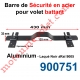 Barre de Sécurité en Oméga Lg 430 mm pour Volet Battant en Alu Plat 35x6 mm Avec 2 Supportst Laqués Noir ± Ral 9005