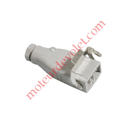 Prise Stas4 Mâle Grise Compatible Hirschmann Côté Moteur 4 pôles + Terre ip 45
