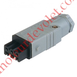 Prise Stas3 Femelle Grise Compatible Hirschmann Côté Inverseur 3 pôles + Terre ip 45