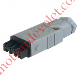 Prise Stas4 Femelle Grise Compatible Hirschmann Côté Inverseur 4 pôles + Terre ip 45