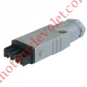 Prise Stas4 Femelle Grise Compatible Hirschmann Côté Inverseur 4 pôles + Terre ip 45