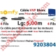 Câble H05VVF Blanc 4 x 0.75 mm² lg 5,00 m Avec Prise Noire pour Moteur LT Filaire