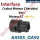 Interface Crabot Moteur Cherubini vers Crabot Moteur Somfy LT permet d'utiliser les Roues de la Gamme Somfy LT