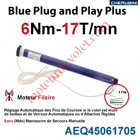 Moteur Cherubini 6/17 Blue Plug and Play Plus ø 45 sans Mds