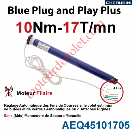 Moteur Cherubini 10/17 Blue Plug and Play Plus ø 45 sans Mds