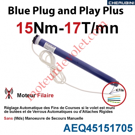 Moteur Cherubini 15/17 Blue Plug and Play Plus ø 45 sans Mds