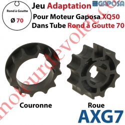 Jeu d'Adaptation pour Moteur Gaposa XQ 50 dans Tube Rond 70 à Goutte