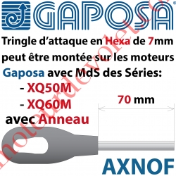 Anneau de Sortie Hexa 7 lg 70 mm pour Moteur Gaposa Avec MdS Avec Vis
