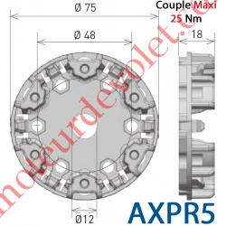 Support Moteur Axial XQ50 Couple Maxi 30 Nm Fixation entr'axes 48 mm 