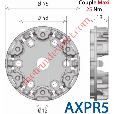 Support Moteur Axial XQ50 Couple Maxi 30 Nm Fixation entr'axes 48 mm 