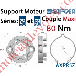 Support Moteur Axial XQ50 et XQ60 Fixation entr'axes 48 mm Avec Anneau d'Arrêt