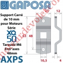 Support Moteur Axial XQ50 en Oméga Couple Maxi xx Nm Fixation entr'axes 48 mm 