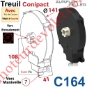 Treuil  Conipact Entrée Hexa 7 Femelle Sortie Crabot Zf Mâle Avec FdC Réglé à Gauche Avec Vis