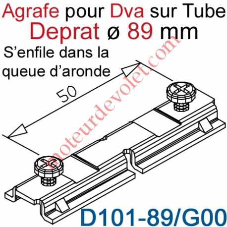 Agrafe Ecrous à Glisser dans Queue d'Aronde pour fixer un Verrou Dva ou une Attache Atr sur Tube Deprat de 89