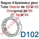 Bague d'épaisseur Ouverte pour augmenter le diamètre des tubes Deprat de 53 et 62, ZF de 54 et 64 et Octo 60