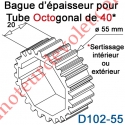 Bague d'épaisseur pour augmenter le diamètre du tube Octo 40 à 55 mm