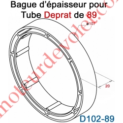 Bague d'épaisseur pour augmenter le diamètre du tube Deprat 89 à 107 mm