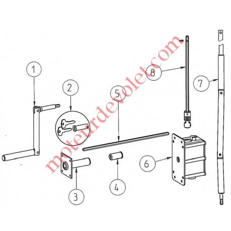 Kit à Renvoi d'Angle pour Manoeuvre de Secours sur Porte de Garage à Enroulement