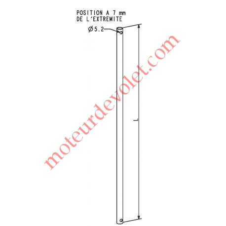 Tringle Acier Laqué Gris ø 12 x 1 mm Percé pr Vis M5 ZF Longueur 1 200 mm