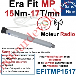 Moteur Nice Radio Era Fit MP 15/17 Av FdC Electro & Fréquence 433,92MHz Rolling Code M 50