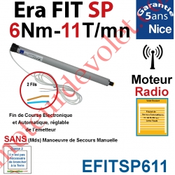 Moteur Nice Radio Era Fit SP 6/11 Av FdC Electro & Fréquence 433,92MHz Rolling Code S 35