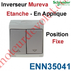 Inverseur  Mureva Etanche ip 55 ik 07 en Applique à Position Fixe Gris Clair