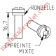 Vis Métaux Tête Spéciale pour Genouillère Zf 5 x 18 Avec Rondelle Nylon