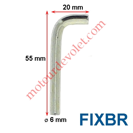 Broche Acier en L diamètre 6mm doit être utilisée avec les Supports SUP-CO-U et SUP-CO-S