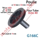 Poulie ø 158 pr Sangle 14 & Embout Octo 40 Av Téton Mâle ø12 ou 18 mm suiv Moyeu