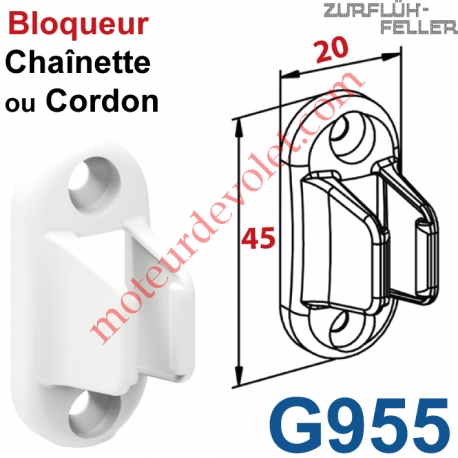 Bloqueur de Chaînette ou de Cordon Coloris Blanc