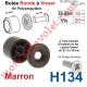 Butée Ronde Coloris Marron à Visser sur Lame Finale Longueur 15 mm Avec Rondelle et Vis Zinguée Lg 20mm