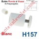 Butée Ronde Coloris Blanc à Visser sur Lame Finale Longueur 25 mm Avec Rondelle et Vis Zinguée Lg 25mm