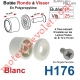 Butée Ronde Coloris Blanc à Visser sur Lame Finale Longueur 15 mm Avec Rondelle et Vis Zinguée Lg 25mm
