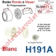 Butée Ronde Coloris Blanc à Visser sur Lame Finale Longueur 13,5 mm Avec Rondelle et Vis Zinguée Lg 20mm