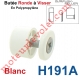 Butée Ronde Coloris Blanc à Visser sur Lame Finale Longueur 13,5 mm Avec Rondelle et Vis Zinguée Lg 20mm
