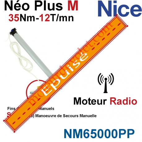 Moteur NéoPlus M 35/12 Radio 433,92MHz Rolling Code M 50
