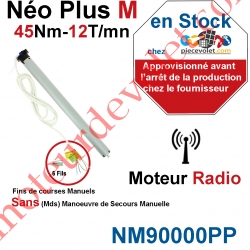 Moteur NéoPlus M 45/12 Radio 433,92MHz Rolling Code M 50