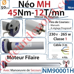 Moteur Néo Nice Filaire MH 45/12 MH Avec Mds