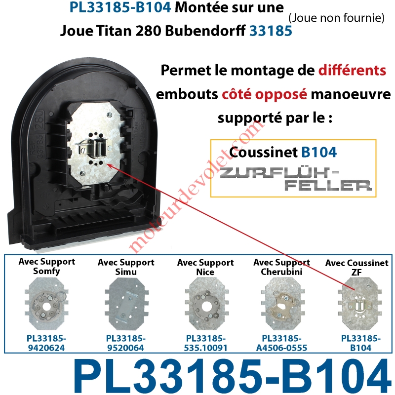 Smpf PL33185-B104 Plaque Interface pour Joue Titan 28 Bubendorff Réf ...